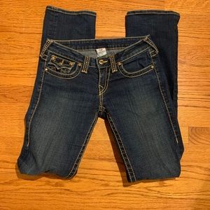 TRUE RELIGION jeans with gold sparkles